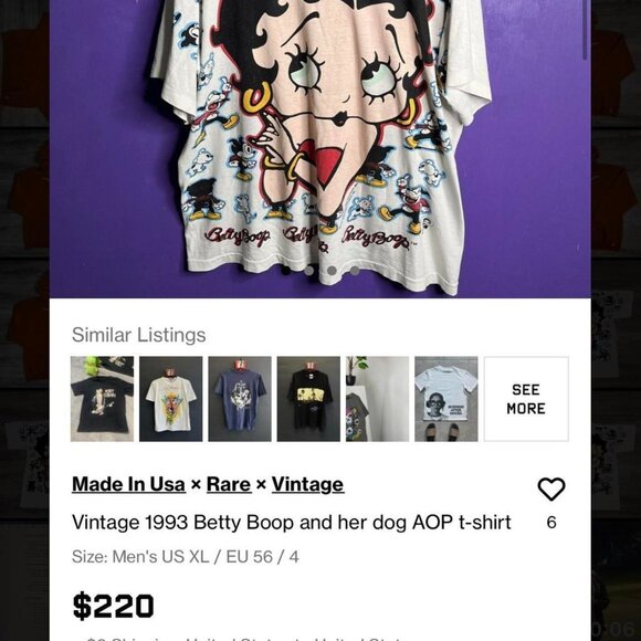 Vintage Betty Boop Shirt - Picture 2 of 2